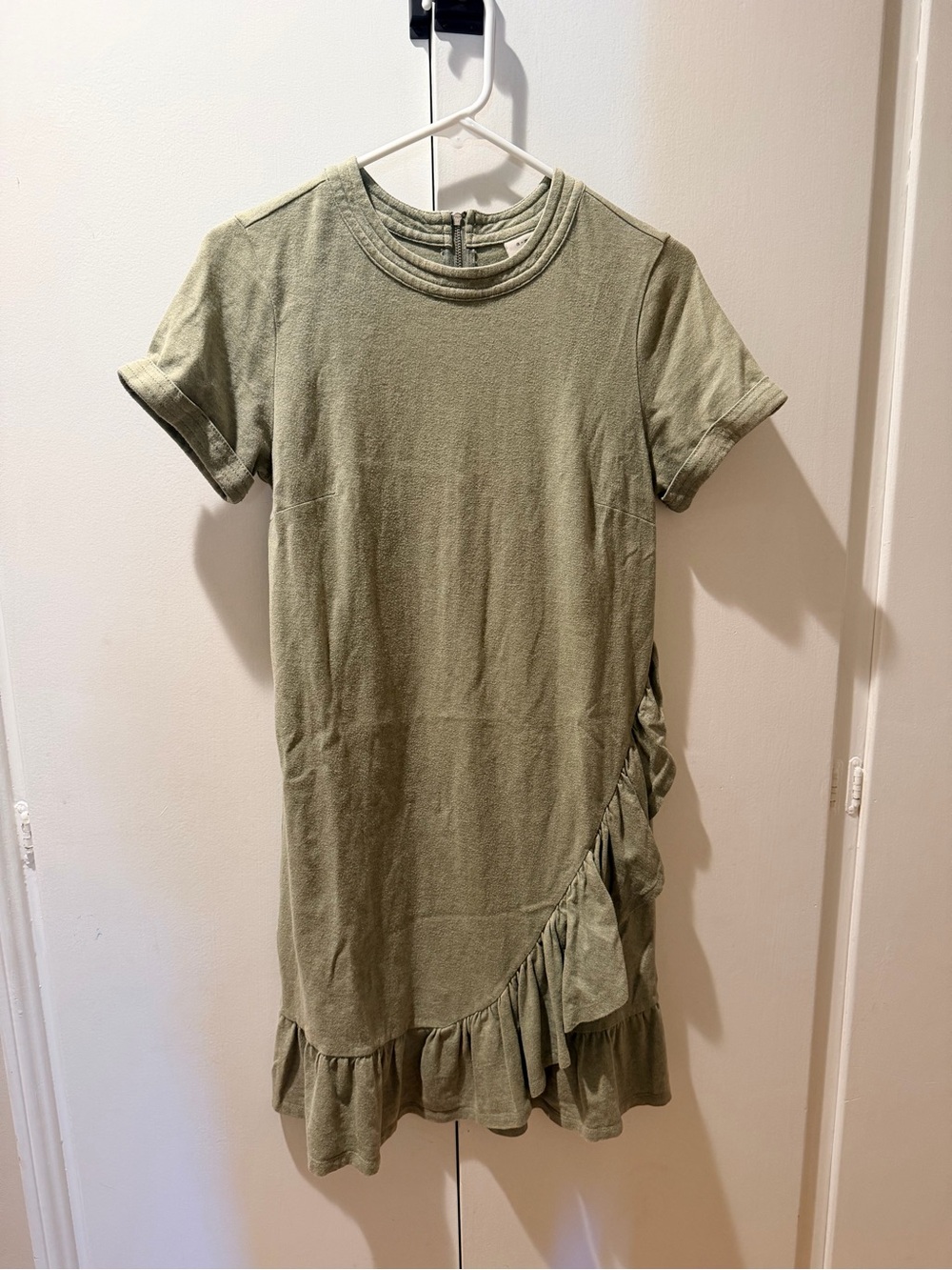 a new day Olive Green Ruffle-Trim Mini Dress